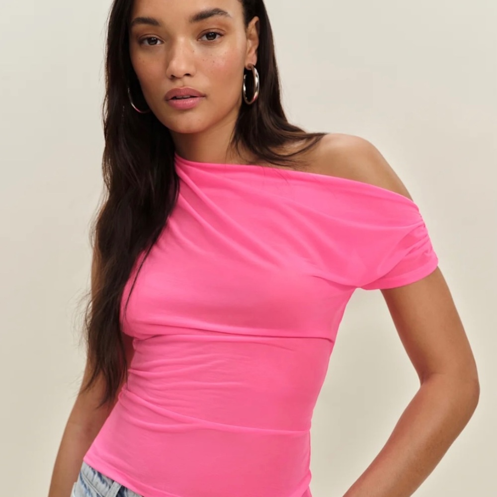 Reformation Belle Knit Top Pink - Size M